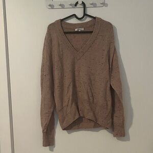 Madewell V-Neck Sweater in Speckled Brown